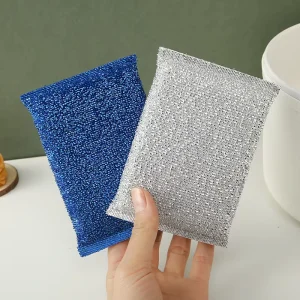 4 Pack Double Sided Household Cleaning Sponge Scouring Pad Microfiber Dish Sponges Non Scratch