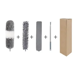 4 Pcs Duster Set 2.5m Handle Room Cleaning Dust Brush Detachable Feather Dusters