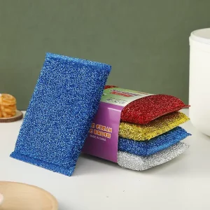 4 Pcs Non scratch Fabric Dual Sided Reusable Super Absorbent Scouring Pad Dish Scrubber Sponge