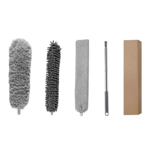 4 Piece Set Lightweight Duster Head Scalable Dust Collector Chicken Feather Cleaning Brushes Washable Chicken Feather