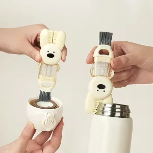 4 in 1 Cup Brush Cleaning Brushes Rabbit Bottle Lid Gap Cleaning Brush for Home Kitchen Cleaning Tools