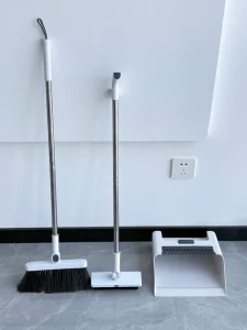 4-in-1 Foldable Broom and Dustpan Set, Eco-Friendly PP Soft Bristles, Steel Handle for Home & Outdoor Cleaning