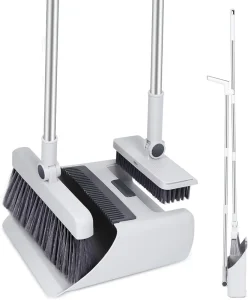 4 in 1 Household Cleaning Tools Foldable Rotating Long Brush Set Plastic Broomhead Steel Broomstick Indoor Use Dustpan