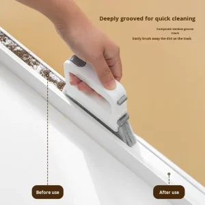 4-in-1 Small Plastic Window Cleaning Brush Set for Window Grooves, Gaps, and Floor Seams