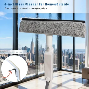 4 in 1 Window Squeegee with Spray Water Tank Double Switch Household for High level Window Cleaning Tool