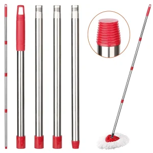 4 section Mop Handle Compatible with O cedar Swivel Mop Handle Stainless Steel Four section Mop Handle