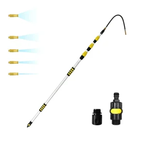 4.5M Aluminum Telescopic Gutter Cleaning Pole With Plastic Button Switch for Removing Gutter Debris
