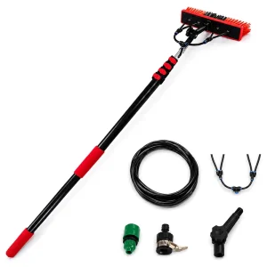 4.6M Adjustable Aluminum Solar Panel Cleaning Kit Water Fed Pole Window Cleaning Equipment for Household Outdoor Cleaning