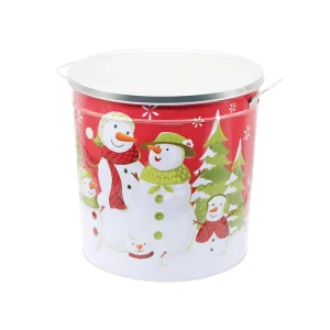 4.8 Gallon Lidded Tin Ice Bucket with Steel Handle for Festivals and Parties Keeps Beverages Cold Portable European Style