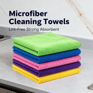 40*40cm 300GSM Microfiber Cleaning Cloths Lint Free Reusable Multi Purpose Microfiber Towels for Car Household Cleaning
