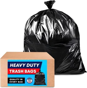 40 INCH X 48 INCH 1.5Mil 55 Gallon Black Plastic Can Liner Trash Garbage Bag on Roll