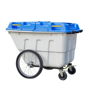 400 Liter Trash Container Outdoor Waste Bin with Metal Pedal and Four Wheel