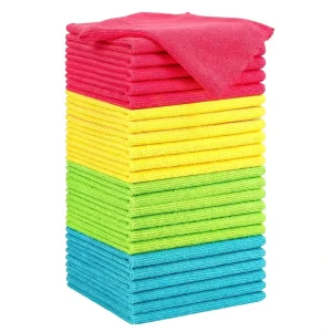 400gsm Microfiber Cleaning Cloth Highly Absorbent Cleaning Rags Warp Knitted Soft and Lint Free Window Household Kitchen Towel