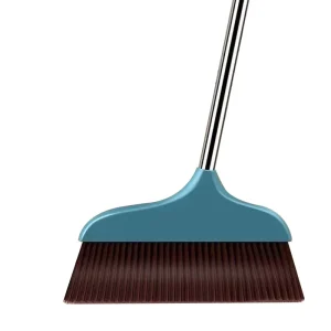 40CM Steel Broom Long Handle Soft Bristles Plastic Handle Thickened Enlarged Durable Design Home Use Includes Dustpan for Pet