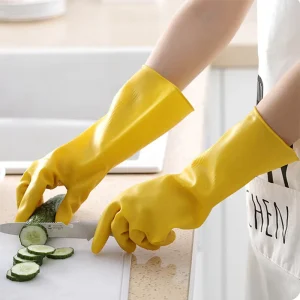 40G Waterproof Latex Cleaning Gloves Food Contact Safe for Home Cleaning Food Processing Restaurant and Farm Use