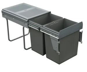 40L Base Mounted Kitchen Bin Trash Can Cabinet Waste Bin