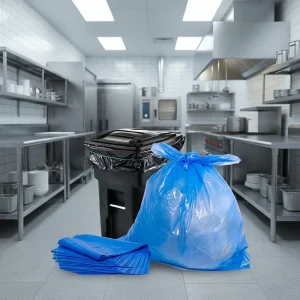 45 Gallon 55 Gallon Heavy Duty Extra Large Blue Restaurant Cleaning Plastic Leak Proof Waterproof Garbage Bag Roll
