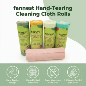 4569 20Pcs Disposable Warp Knit Polyester Cleaning Cloth 25*25cm 150gsm Tearable Mixed Dark Color Household Disposable Wipingbag