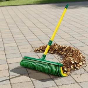 45cm Curved Bristle Patio Brush Heavy Duty Outdoor Garden Broom