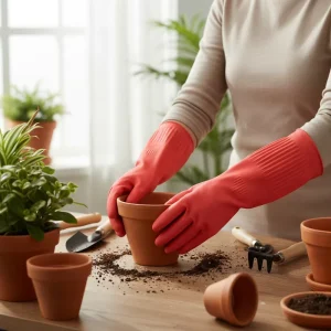45cm Extra Long Red Color 140g Latex Household Gloves Rubber Gloves Latex Gloves Un lined