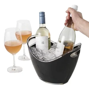 4L PS Double Wall Plastic Boat Shape Floral Pattern Modern Ice Bucket Cooler for Camping Wedding Bar Party Use
