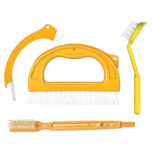 4pcs Cleaning Brushes Orange Grout Brushes Tile Brush Joint Scrubber Groove Gap Detailing Brush for Window Door Kitchen Cleaning