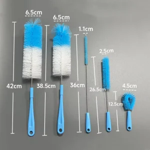 5 In 1 Household Cleaning Brush Kit Nylon Bottle Cup Straw Brush Multipurpose Kitchen Cleaner for Baby Bottles Water Cups