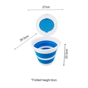 5-Liter Lid Collapsible Eco-Friendly PP+TPR Plastic Round Fishing Portable Folding Bucket Custom Color