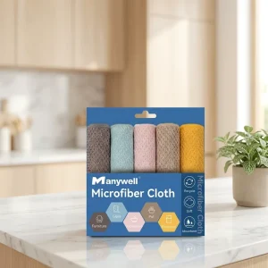 5 Pack 300GSM Jacquard Microfiber Cleaning Cloth Reusable Absorbent Lint Free For Kitchen Home Bar