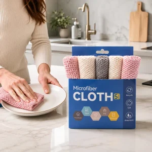 5 Pack Absorbent Soft Microfiber Cloth 30x30cm 300GSM Reusable Microfiber Cleaning Towel for Kitchen Household