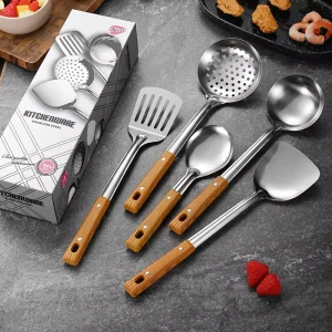 5 Pcs Ladle Skimmer Household Cooking Tool Spoon Skimmer Slotted Spatula Stainless Steel Kitchen Cooking Utensils Sets