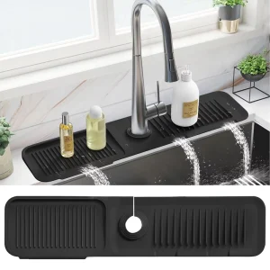 5° Slope Silicone Kitchen Sink Faucet Mat and Splash Guard