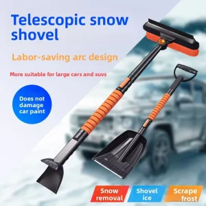 5 in 1 Heavy Duty Car Windshield Ice Scraper Snow Shovel Non Slip Handle Thick Blade Fast Ice Frost Removal for Car