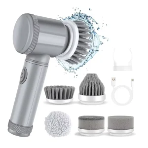 5 in 1 Kitchen Dishwashing Brush Sink Cleaner Bathroom Bathtub Clean Brush Spin Scrubber Wireless Electric Cleaning Brush