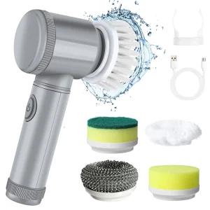 5 in 1 Rechargeable Handheld PP Nylon Eco Friendly Multi Functional Electric Cleaning Brush for Bathroom & Kitchen Floors