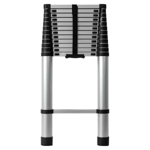 5.0m Extra Long Aluminum Telescopic Ladder with Stabilizer Bar Heavy Duty Extension Straight Ladder for High Roof Work EN131