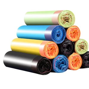50 Gallon Black Refuse Bags on Roll 15mic Thickness Large Garbage Bag for Commercial Use