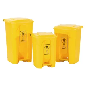 50 Litre Waste Bin with Pedal Wheelie Trash Can for Garbage Usage
