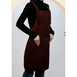 #5001 POLYESTER COTTON Apron for Kitchen Cooking Baking Gardening Adjustable Straps Multiple Pockets