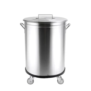 50L/100L Stainless Steel Commercial Kitchen Trash Can Moveable Large Capacity Waste Bin for Restaurant Kitchen