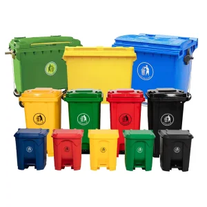50L 70L 100L 120L 240L 360L 660L 1100L Plastic Foot Pedal Dustbin Trash Can Waste Bin With Wheels and Foot Pedal
