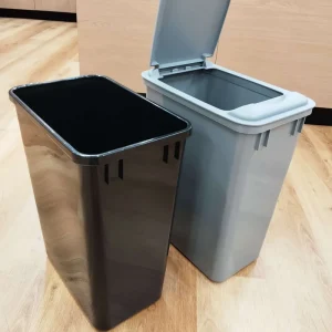 50L Trash Can Rectangle Shape Waste Bin Plastic Dustbin Single Garbage Bin