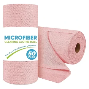 50Pack 30*30cm Tearable Cleaning Cloth Roll Quick Dry Perforated Commercial Shop Rags Microfiber Towels Roll for Kitchen