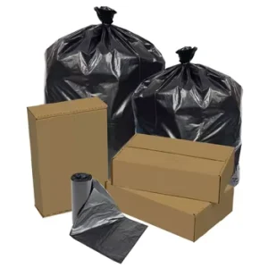 55 Gallon 38″x60″ 1.5Mil Heavy Duty Restaurant Family Black Plastic Trash Packaging Bag