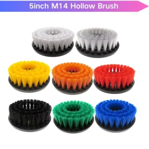 5Inch M14 Thread Electric Cleaning Brushes Power Scrub Tool Drill Car Wash Brushes Attachment for Bathroom Kitchen Car Cleaning