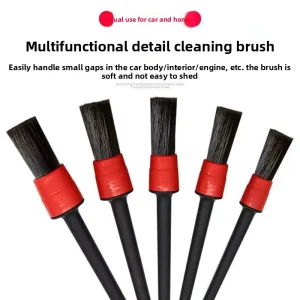 5Pcs Car Cleaning Brush Kit Soft Bristle Detail Brushes for Motorcycle Car Detailing Brush Set Wheel Rims Cleaning Brush Tools