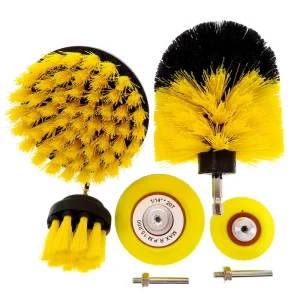 5pcs Electric Cleaning Brushes Tool Set Drill Cleaning Scrubber Brush Attachment for Automotive Cleaning Washing