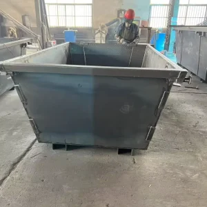 6 Cubic Meter Steel Skip Bin with Wheels OEM Industrial Dustbin Garbage Waste Containers for Waste Treatment Machinery