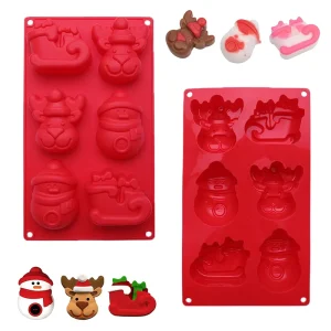 6 Hole Silicone 3d Crafts Baking Mold Plaster Chocolate Cake Trays Christmas Handmade Cake Baking Molds Bakeware for Kitchen
