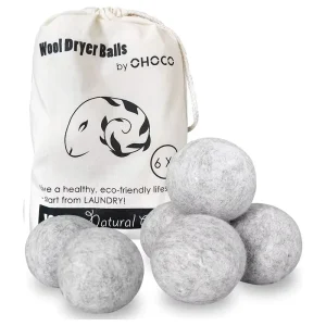 6 Pack Eco Friendly Laundry Wool Dryer Balls with Cotton Bag
